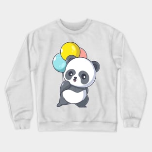 Cute panda giving balloons Crewneck Sweatshirt